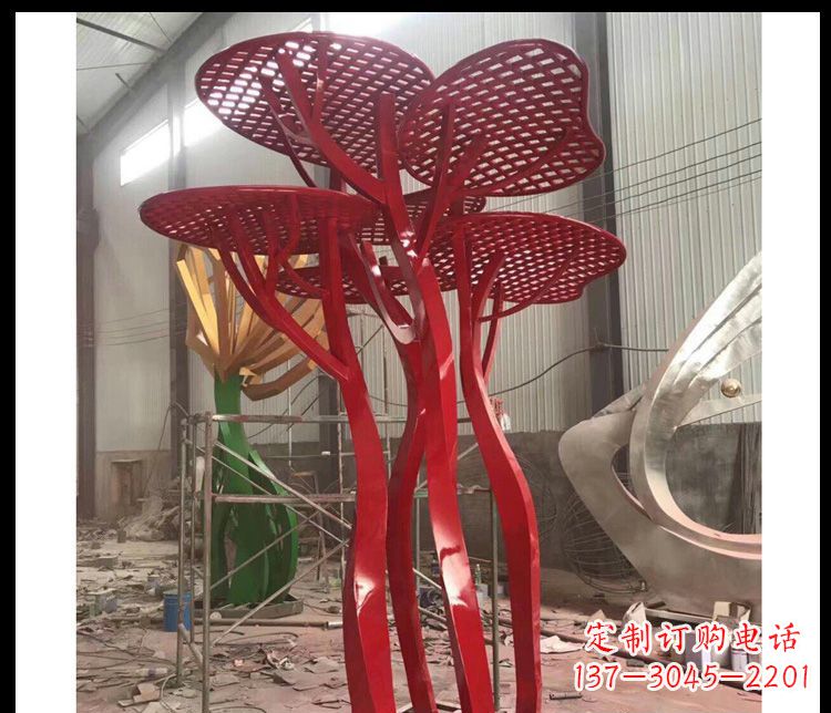 河南不锈钢蘑菇景观雕塑