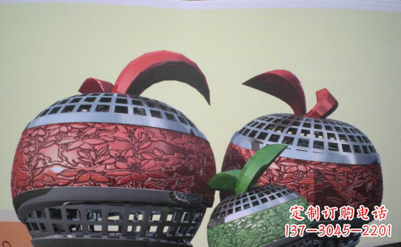 河南不锈钢苹果雕塑