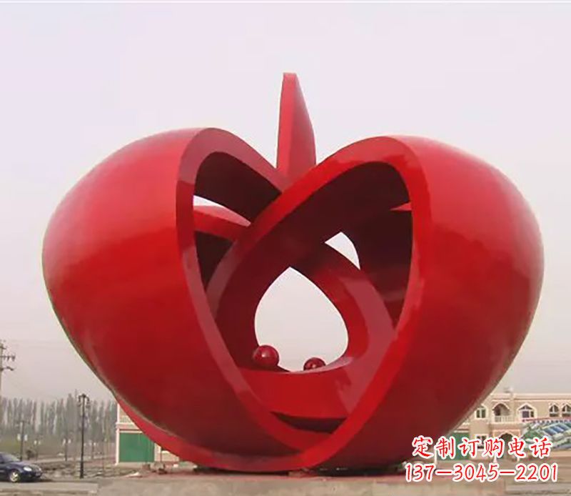 河南精致的不锈钢苹果雕塑