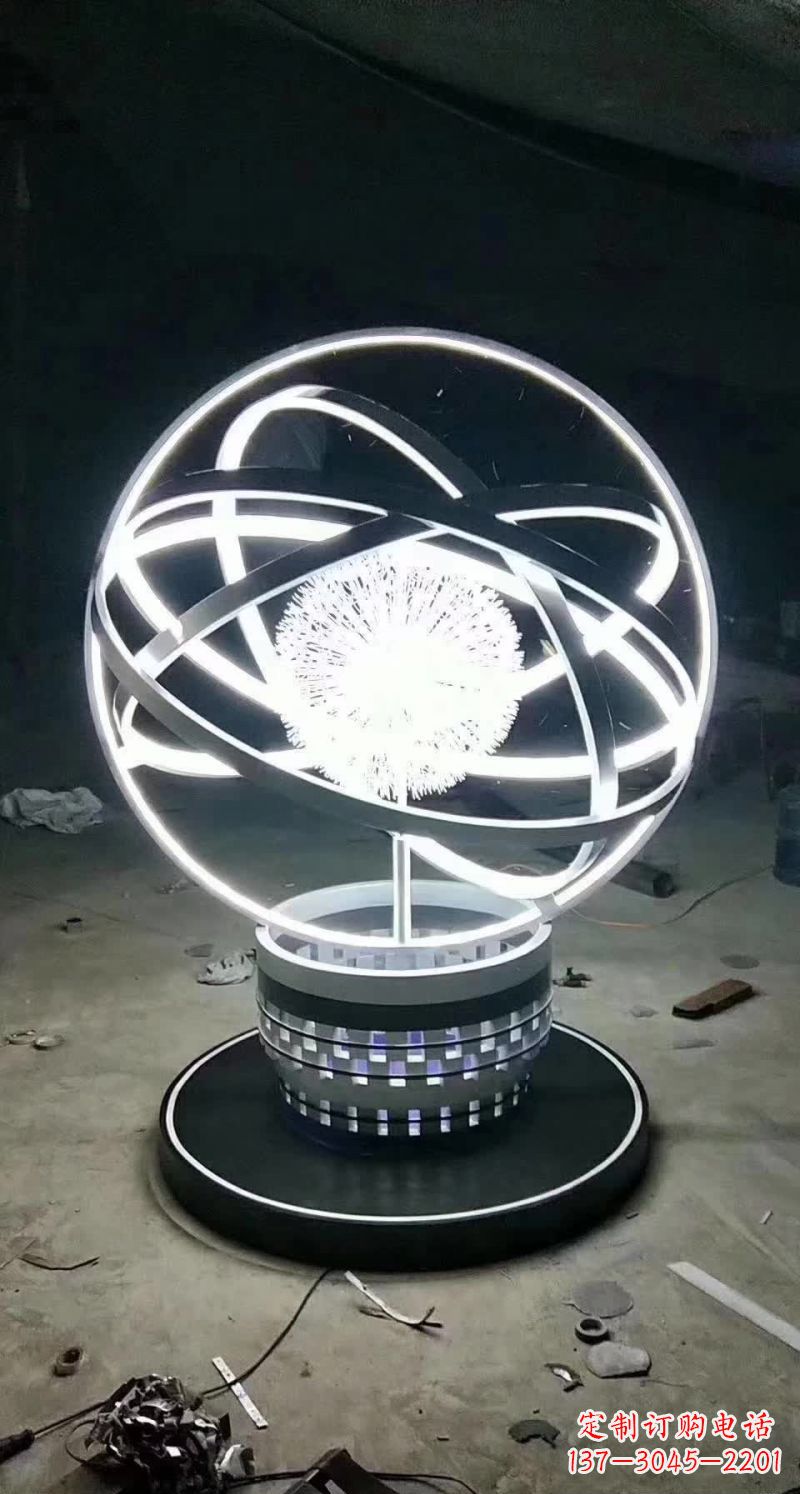 河南不锈钢蒲公英圆环雕塑艺术之美