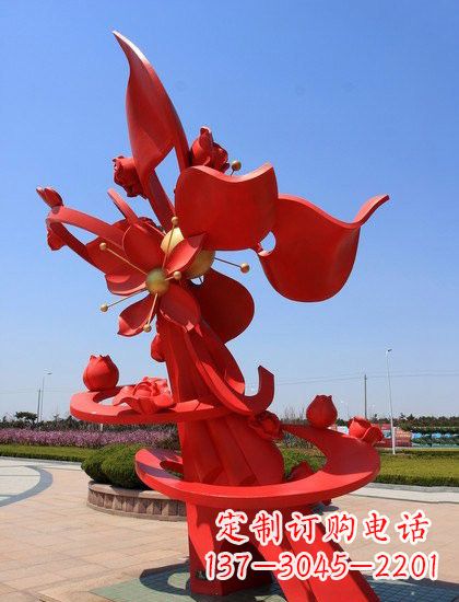 河南不锈钢石榴花雕塑艺术与美学的完美结合