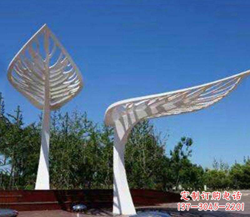 河南不锈钢抽象树叶雕塑