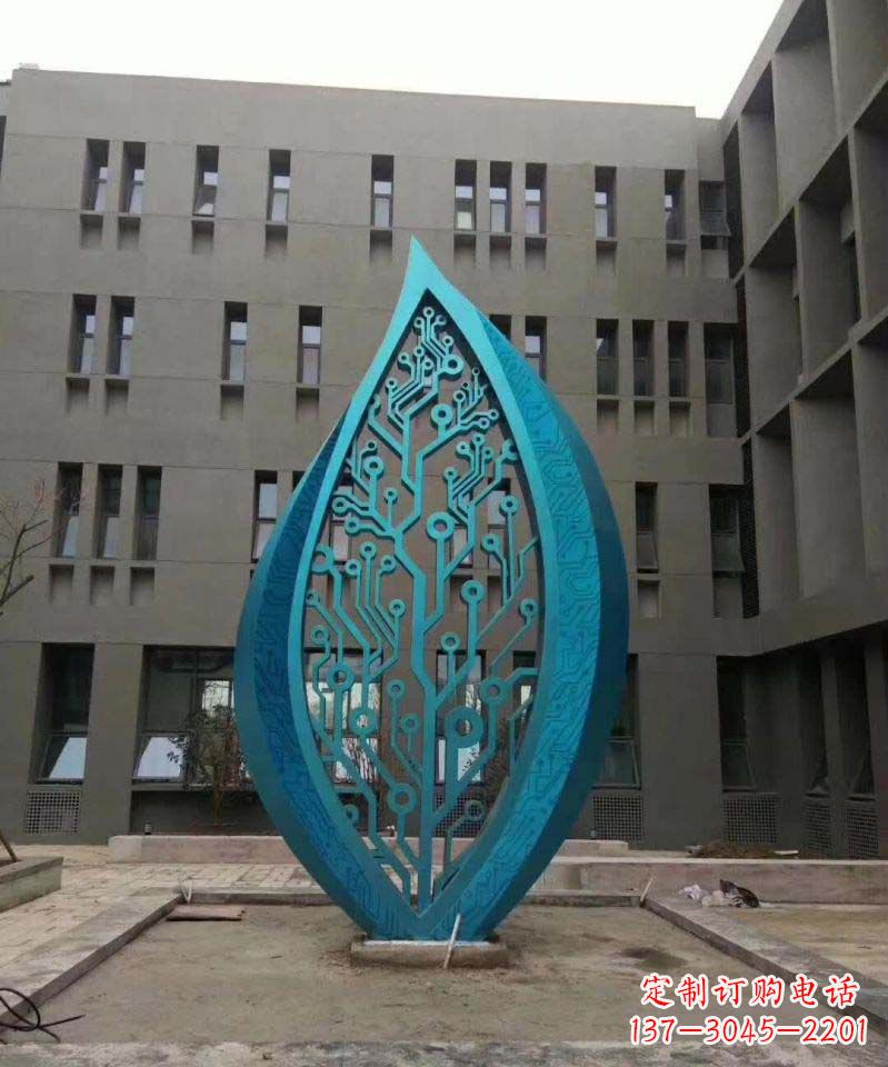 河南不锈钢树叶雕塑精美的艺术品