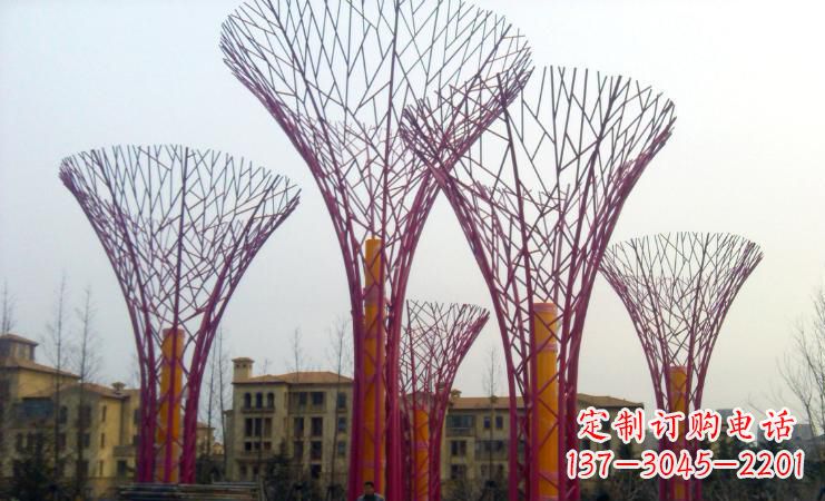 河南不锈钢树枝雕塑——点缀城市景观
