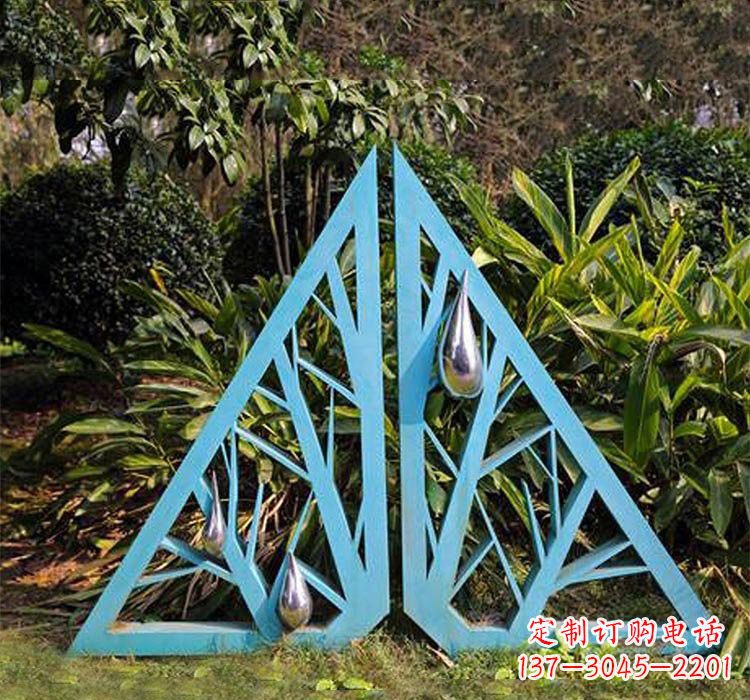 河南不锈钢抽象树枝和水滴雕塑