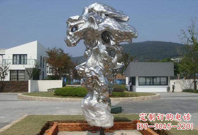 河南不锈钢抽象太湖石雕塑