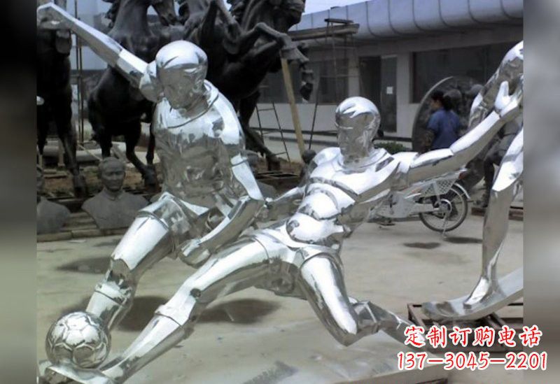 河南足球不锈钢抽象雕塑