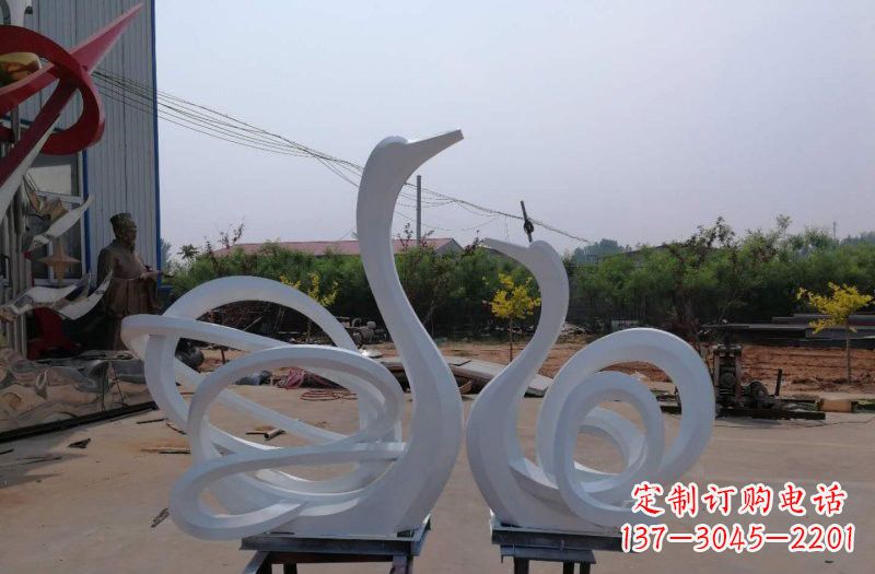 河南精美不锈钢天鹅雕塑