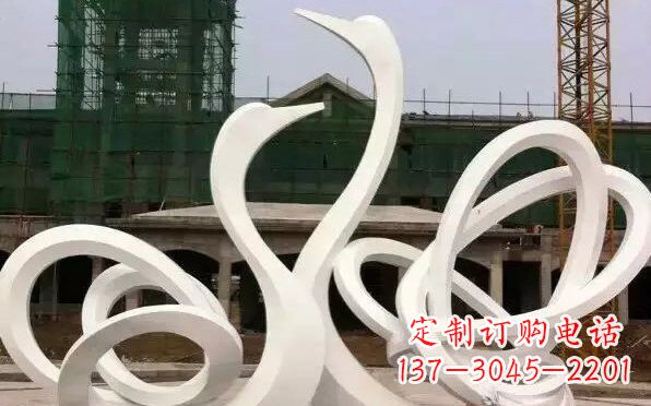 河南不锈钢天鹅雕塑美丽而优雅