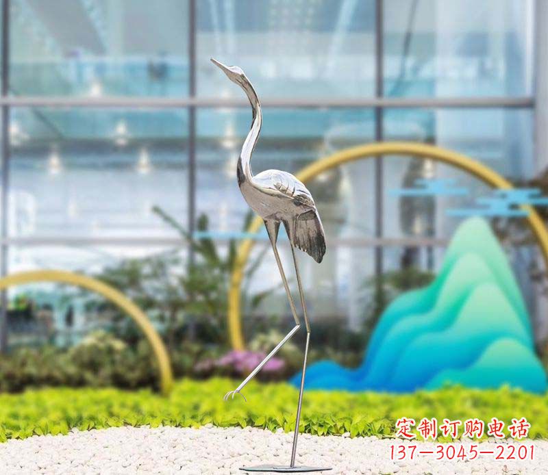河南不锈钢仙鹤雕塑传承中国古典文化