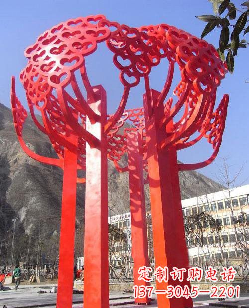 河南不锈钢树叶雕塑