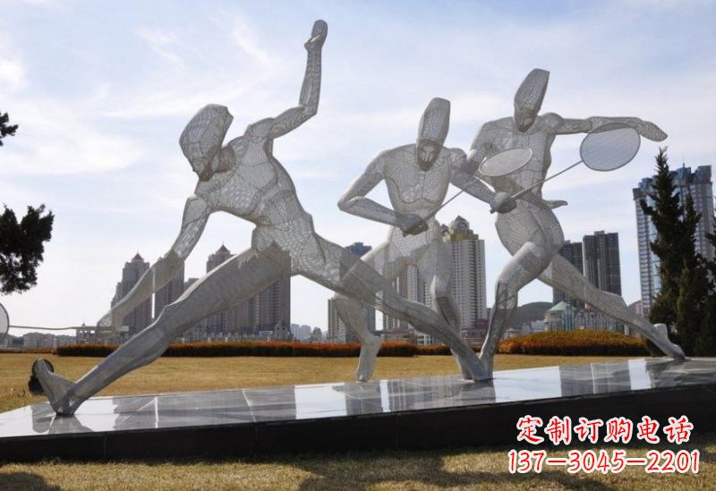 河南精致的不锈钢羽毛球雕塑