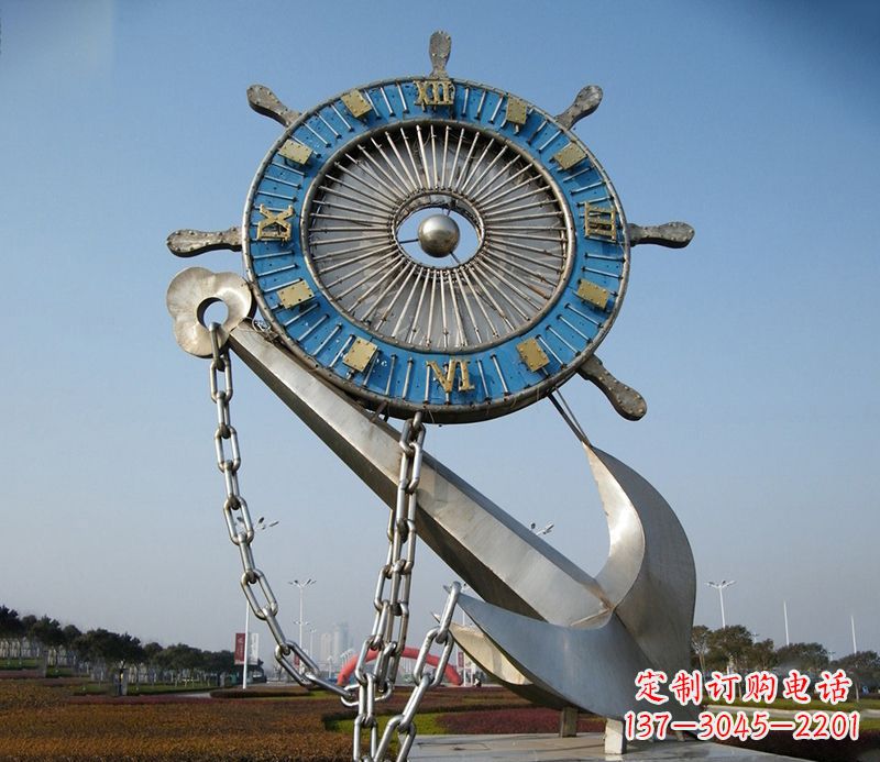 河南不锈钢船舵雕塑展现精湛工艺