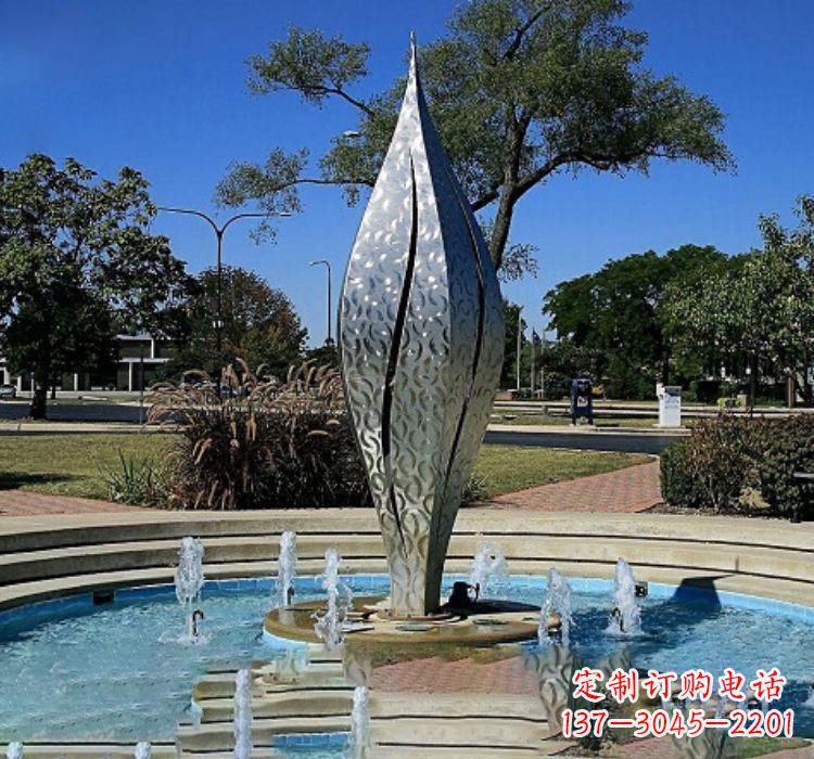 河南不锈钢创意浪花喷泉雕塑
