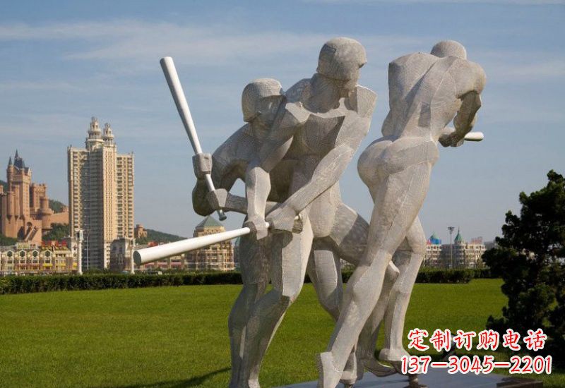 河南棒球雕塑象征着美好回忆