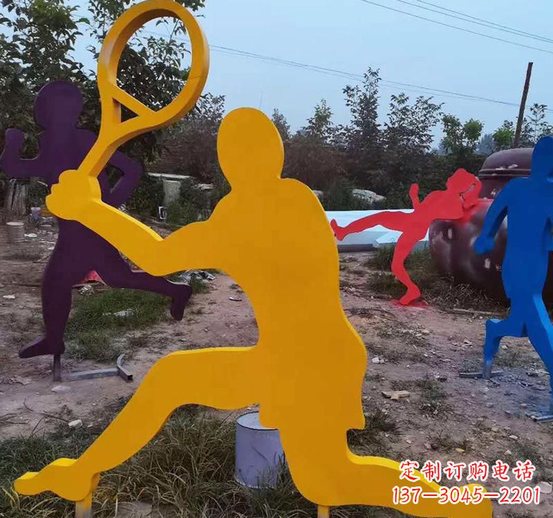 河南不锈钢打羽毛球雕塑2