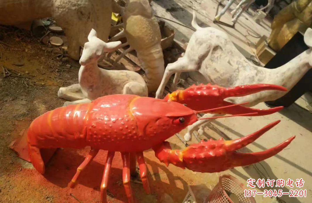 河南不锈钢大龙虾雕塑象征着力量与美丽