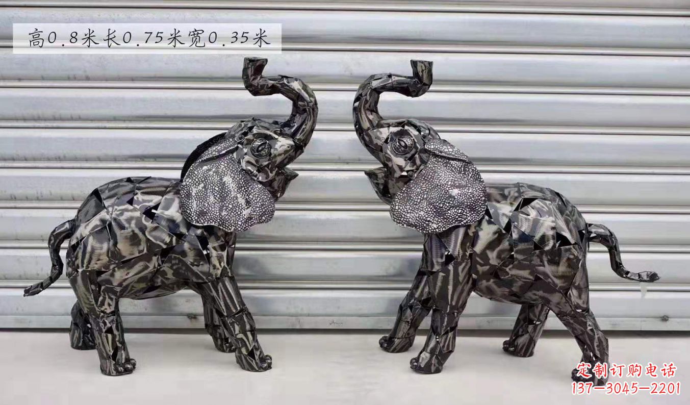 河南不锈钢大象雕塑精美的摆件装饰