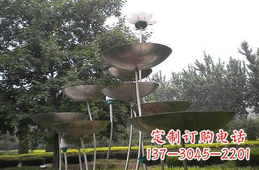 河南不锈钢大型荷叶雕塑