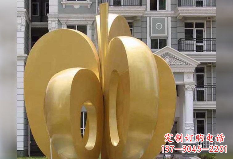 河南不锈钢大型苹果雕塑