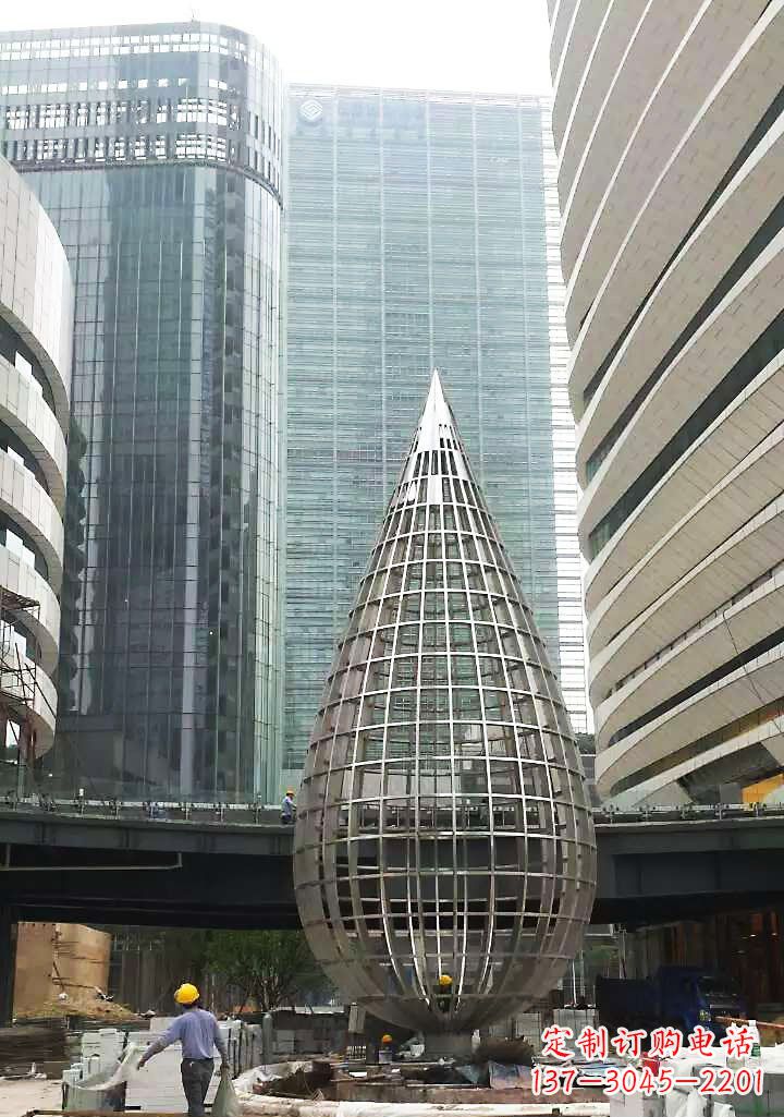 河南不锈钢大型水滴城市景观雕塑