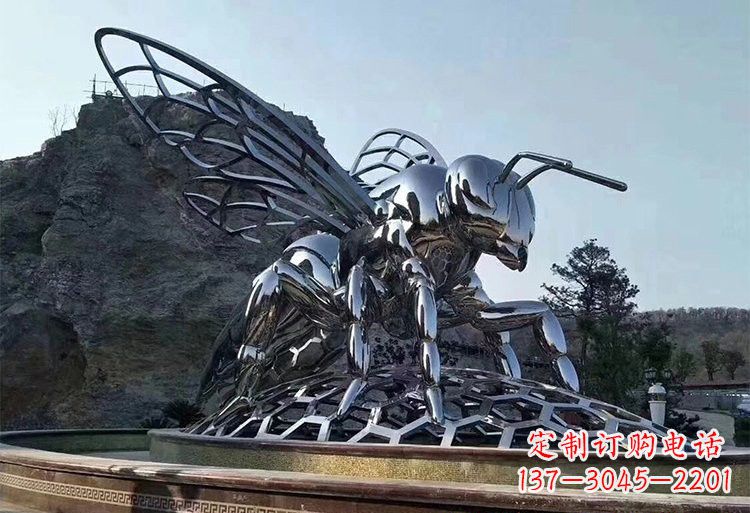 河南不锈钢大型蜜蜂雕塑