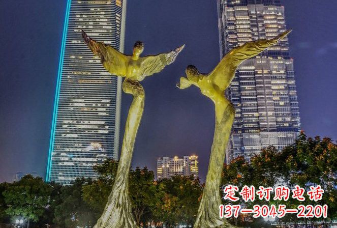 河南不锈钢大型天使雕塑