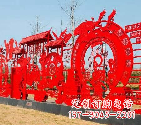 河南不锈钢党旗党建雕塑