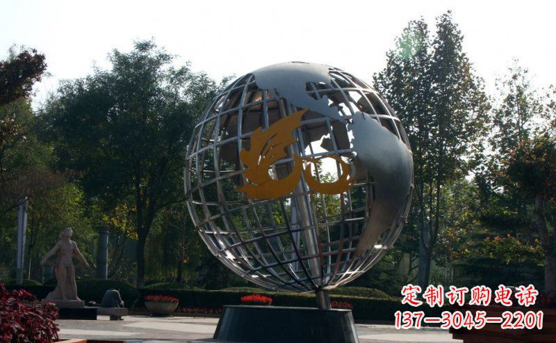 河南不锈钢地球雕塑 (2)