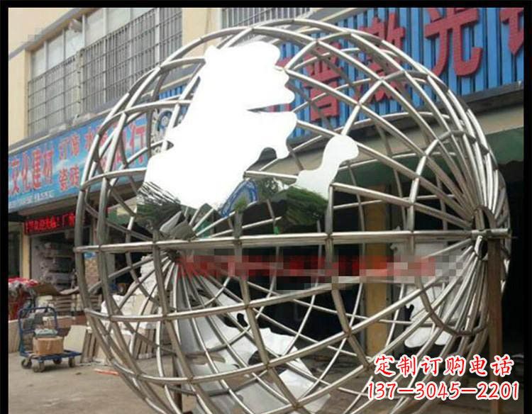 河南不锈钢地球公园景观雕塑 (2)