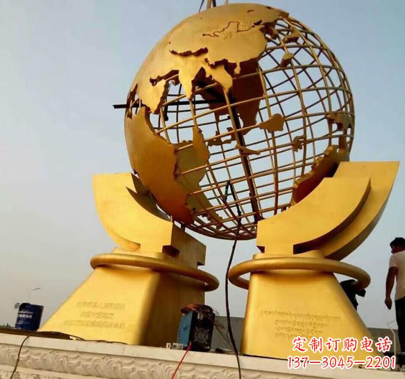 河南不锈钢地球仪镂空雕塑