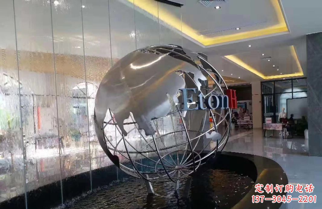 河南不锈钢地球仪喷泉雕塑1