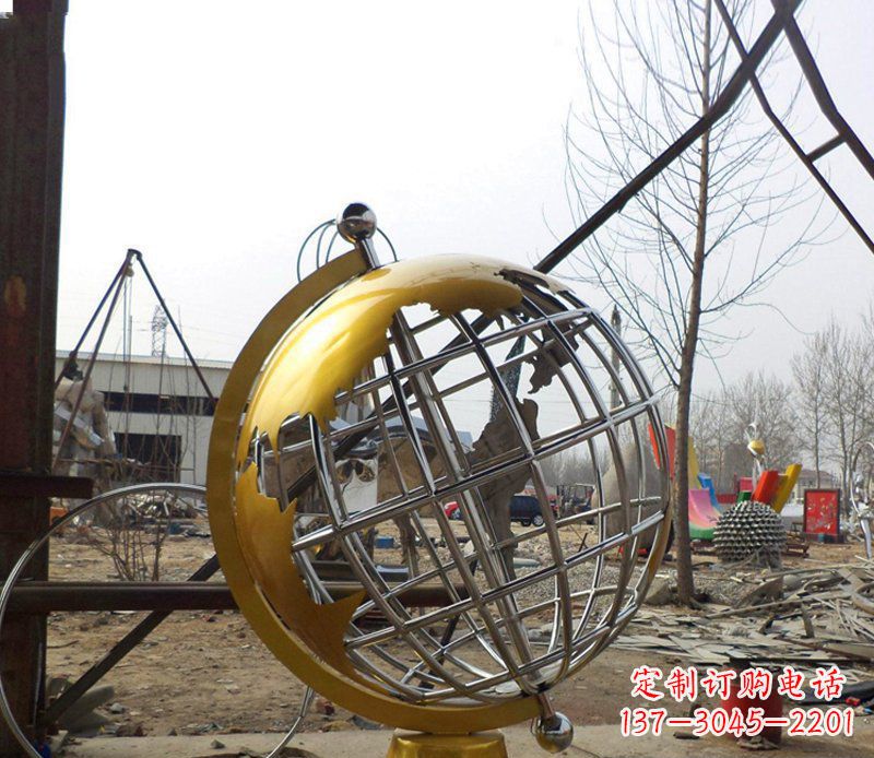 河南不锈钢地球仪学校雕塑