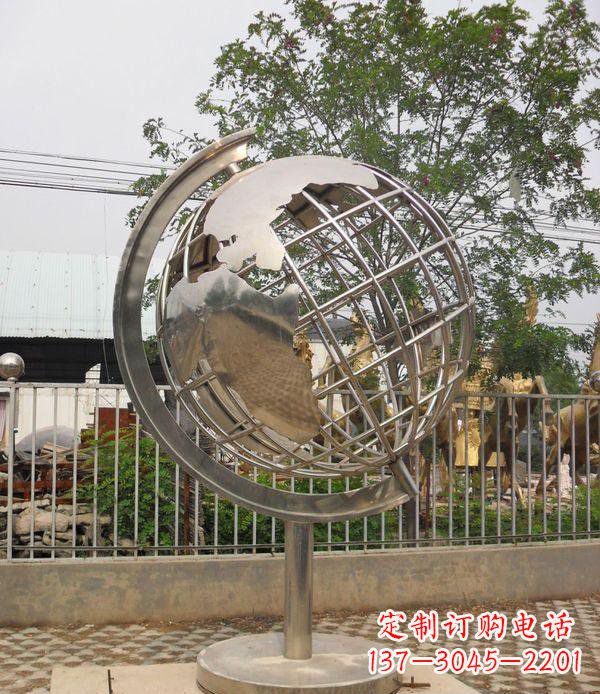 河南不锈钢地球仪校园雕塑_1