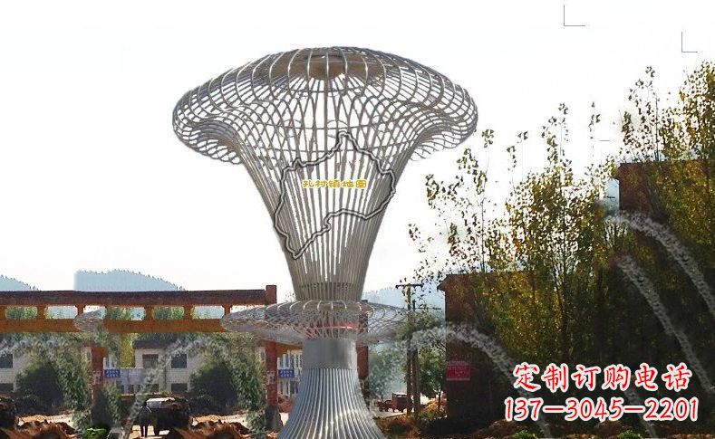 河南不锈钢地图标志城市景观雕塑