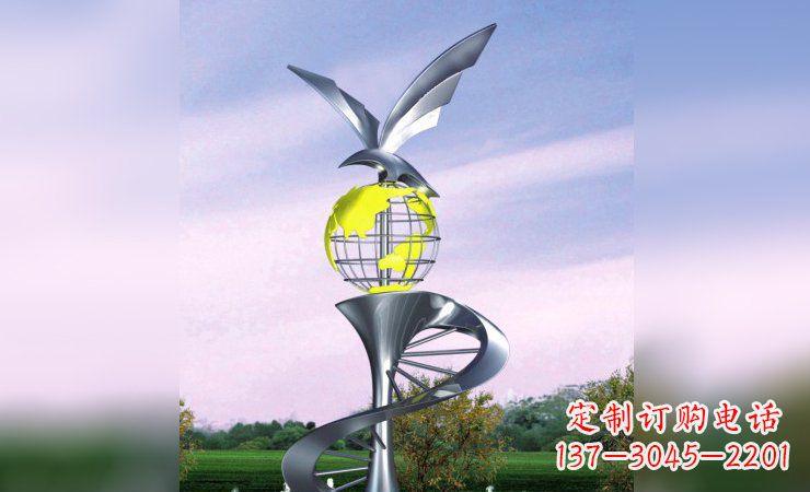 河南雄鹰展翅,不锈钢雕塑飞翔