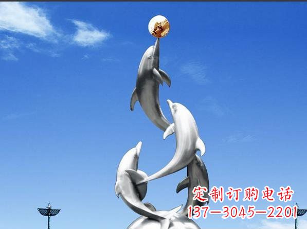 河南不锈钢海豚雕塑精致美观的艺术品