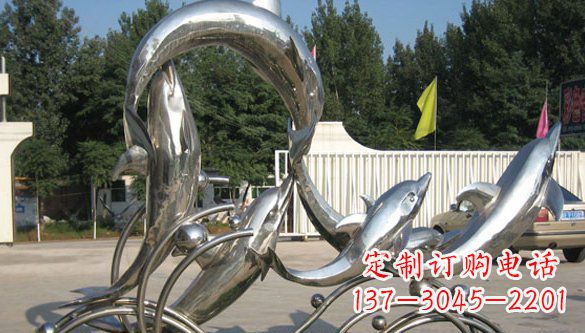 河南不锈钢海豚雕塑精美雕刻展现海洋之美