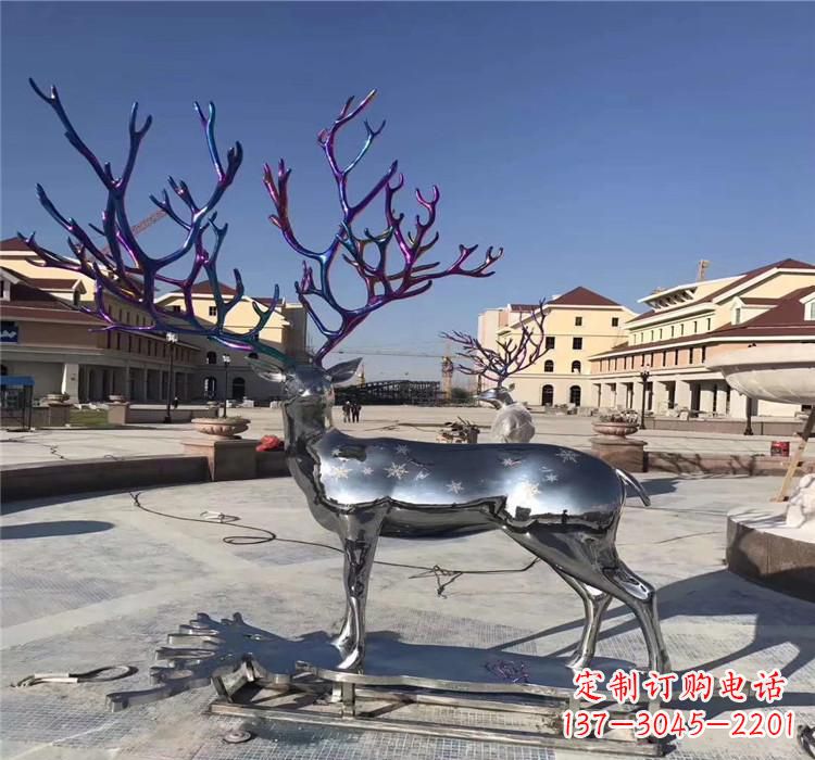 河南不锈钢动物鹿 雕塑