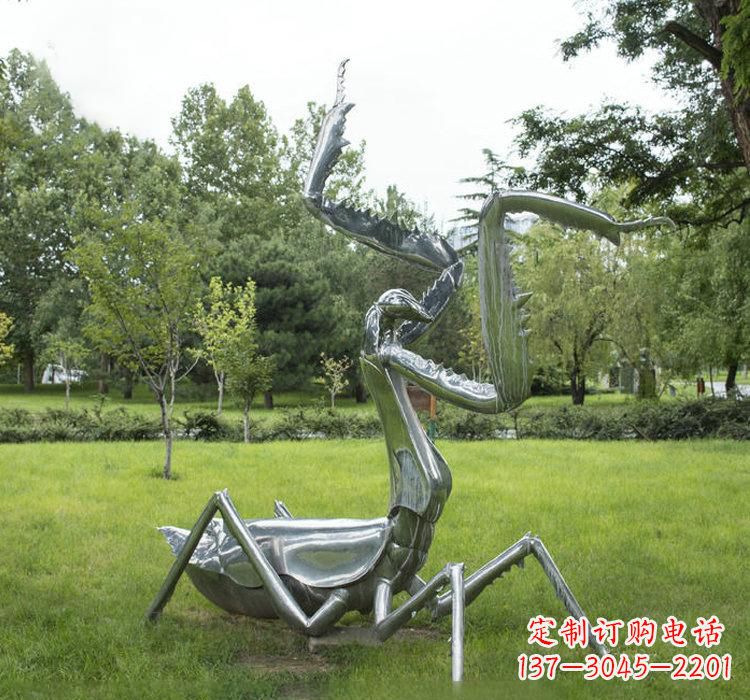 河南不锈钢螳螂雕塑精雕细琢的艺术瑰宝
