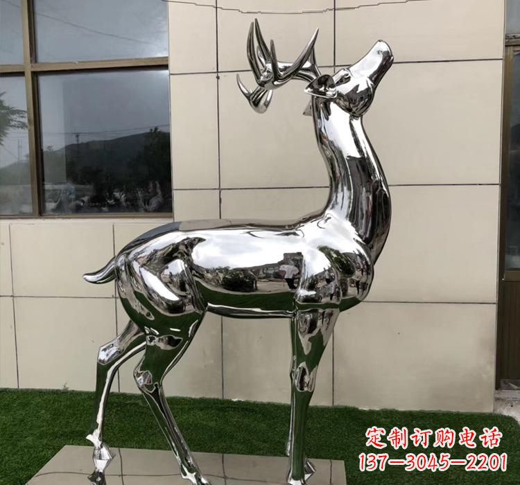 河南不锈钢动物梅花鹿雕塑美观耐用