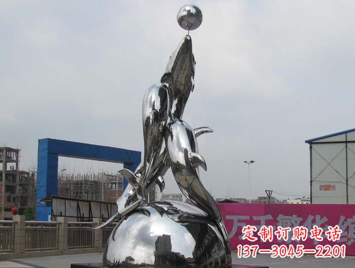 河南海豚雕塑精美细腻的艺术品