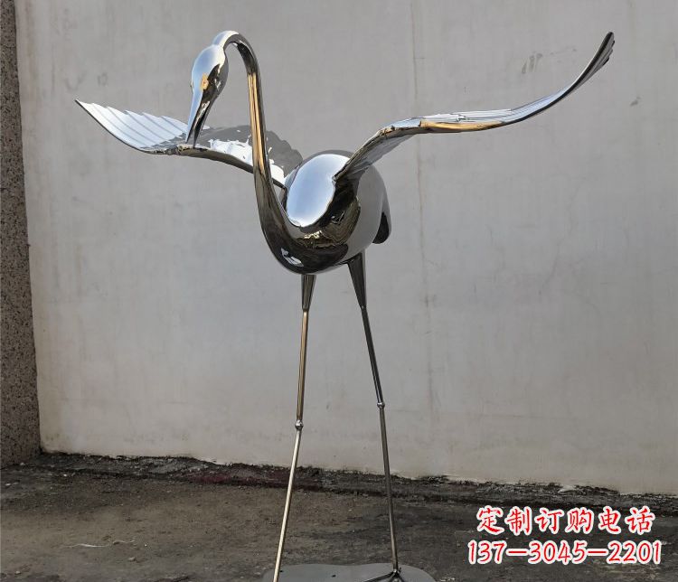 河南不锈钢锻造的丹顶鹤雕塑