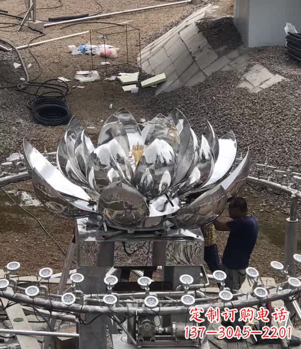 河南不锈钢锻造荷花景观雕塑112