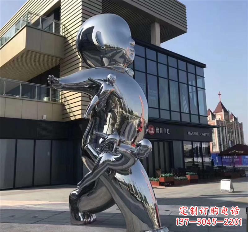 河南不锈钢儿童雕塑精致的艺术之作