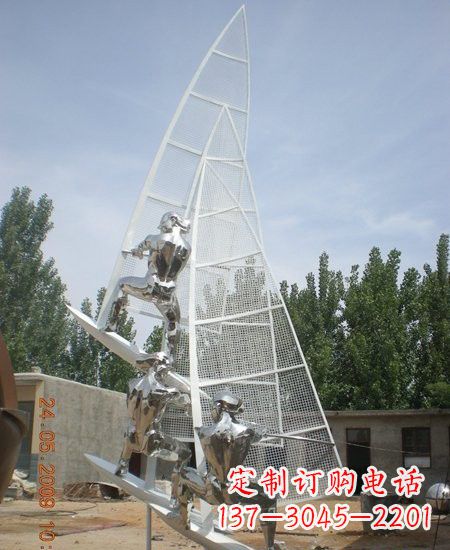 河南不锈钢帆船雕塑