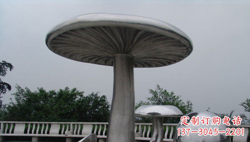 河南不锈钢仿真蘑菇凉亭雕塑