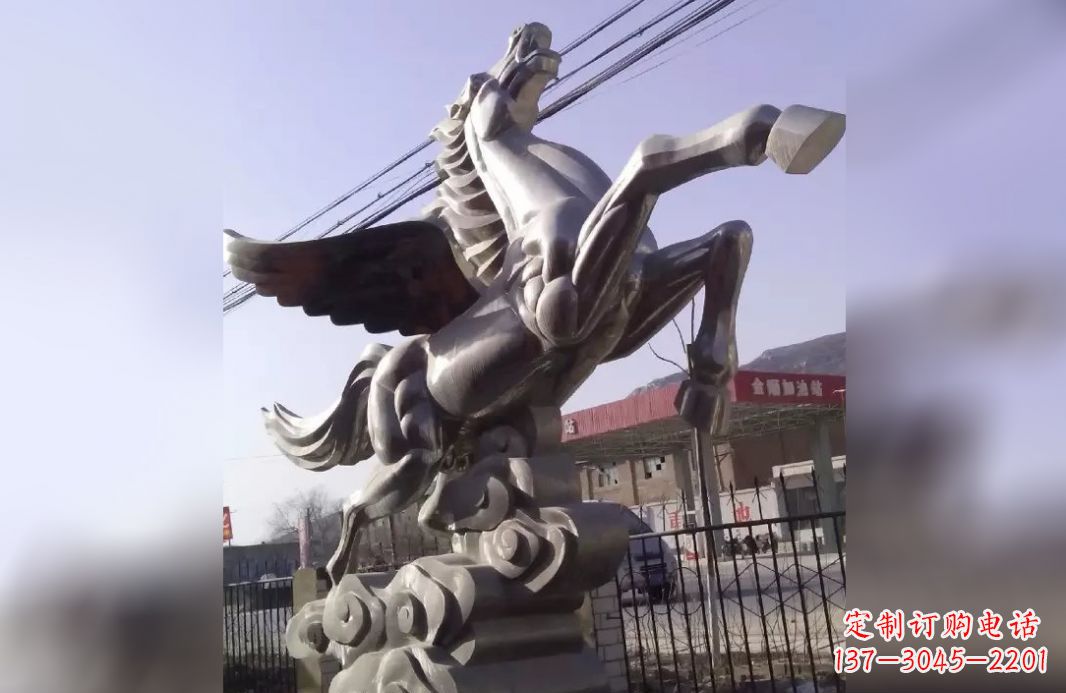 河南不锈钢飞马雕塑精致美观的艺术作品