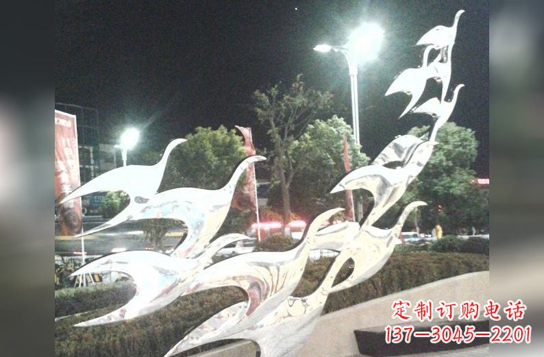 河南不锈钢大雁雕塑一种高雅的艺术美学