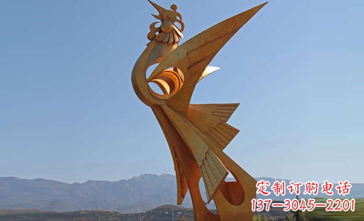 河南不锈钢凤凰雕塑,给环境增添灵动之美